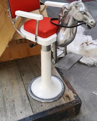 Sedia Barbiere Bambino Vintage anni '50 con Cavall