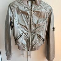 Giacca Vera Pelle Bata Donna Argento 44
