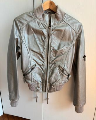 Giacca Vera Pelle Bata Donna Argento 44