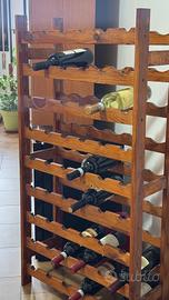 Scaffale portabottiglie in legno massello per vino