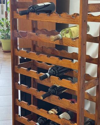 Scaffale portabottiglie in legno massello per vino