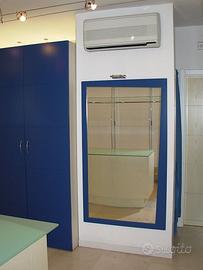 SPECCHIO CON CORNICE BLU ARREDAMENTO CASA NEGOZIO