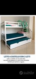 letto a castello struttura + 3 materassi