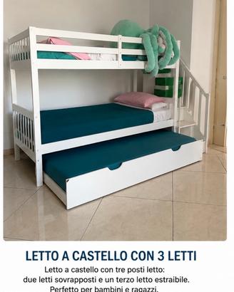 letto a castello struttura + 3 materassi