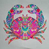 mandala granchio colorato a mano 