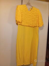 Abito vintage Y2K giallo misto seta Real Roma 