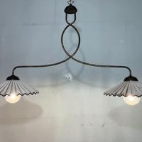 Lampadario "bilanciere" metallo/ceramica anticata