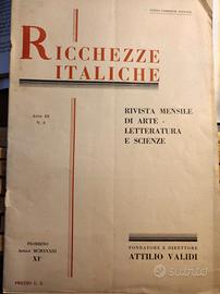 RICCHEZZE ITALICHE RIVISTA raro