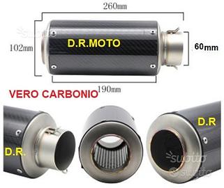 46.01 scarico VERO fibra CARBONIO 26 CM universal