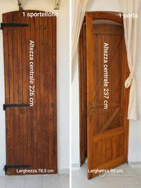 COPPIA DI PORTE IN LEGNO - SPORTELLONE E PORTA