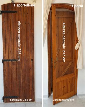 COPPIA DI PORTE IN LEGNO - SPORTELLONE E PORTA