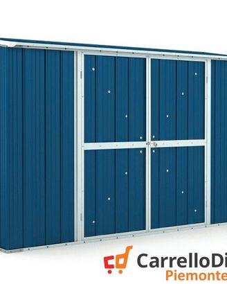 Casetta in lamiera per esterno 307x100cm blu