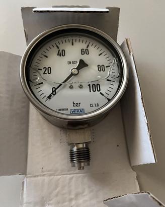 Manometro inox WIKA 0 100 bar tarabile LAT