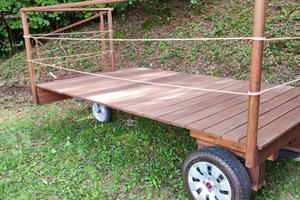 BALCONE CON PIANALE IN IROKO PER CAMPER O CARAVAN