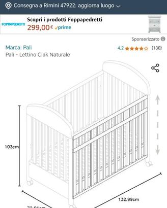 Lettino Pali con materasso Italbaby