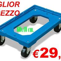 CARRELLO PORTA CASSE 60x40 portata 250Kg - 4 ruote