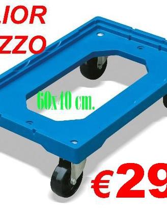 CARRELLO PORTA CASSE 60x40 portata 250Kg - 4 ruote