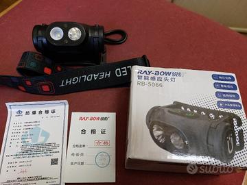 Lampada frontale a LED ricaricabile (nuova!)