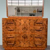 Comó italiano cassettiera anni 30 in radica