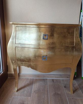 Mobile consolle stile contemporaneo in foglia oro