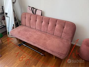 Divano letto rosa 180cm sklum ellmy