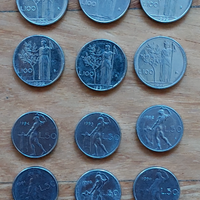 12 monete da 50 e 100 lire del 2° tipo