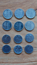 12 monete da 50 e 100 lire del 2° tipo
