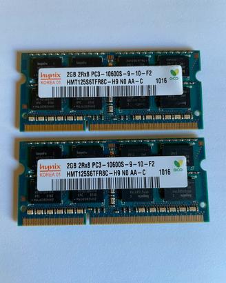 RAM 4GB (2x2GB) PC3 10600S 1333MHz