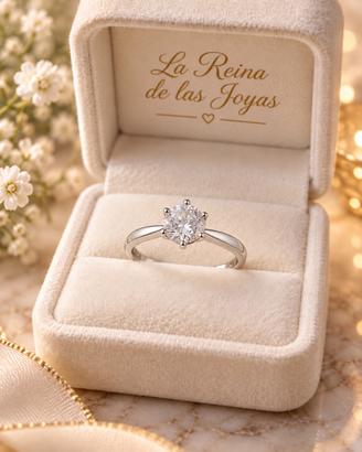 Anello solitario argento 925 zircone brillante