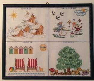 Quadro a punto croce, le quattro stagioni