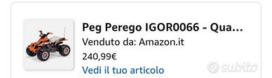 peg perego quad elettrico per bambini
