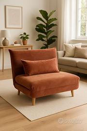 Nio divanetto piegevole 1 posto in velluto