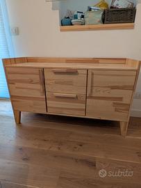 Cassettiera in legno massiccio di Pino

