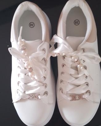 sneakers bianche platform donna