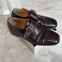 Moreschi Nere Fibbia e Punta Quadra suola in Cuoio