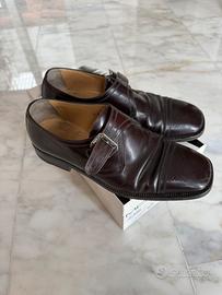 Moreschi Nere Fibbia e Punta Quadra suola in Cuoio