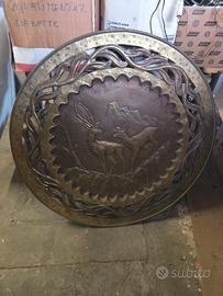 Piatto decorativo rame e ottone