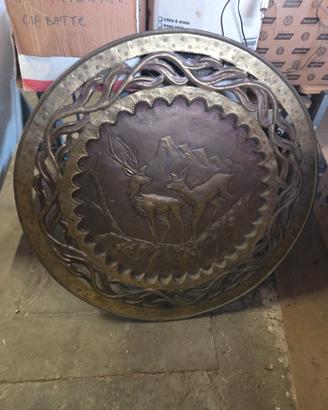 Piatto decorativo rame e ottone