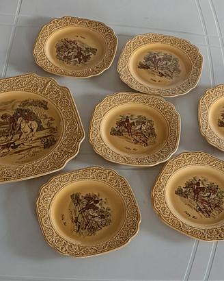 Set piatti dessert ceramica Staffordshire