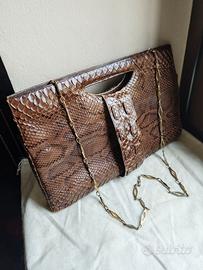 Borsa vintage in pelle di pitone anno 1970 - Vinta