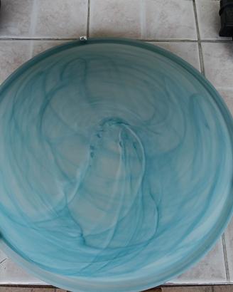 Plafoniera 41cm azzurra vetro perfetta