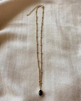 collana dorata tormalina nera portafortuna