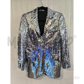 BLAZER DONNA MOSCHIO PAILETTES ARGENTO