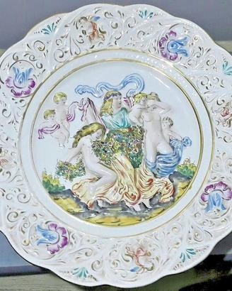 Porcellana di Capodimonte Scultura da Parete 1956