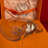 Piatto cristallo e argento 925M. Cristina Sterling