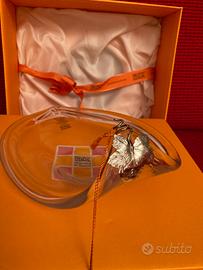 Piatto cristallo e argento 925M. Cristina Sterling
