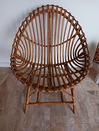 Sedia in vimini e rattan di Giovanni Travasa per B