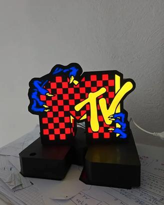 Lampada LED MTV stile retrò stampata in 3D