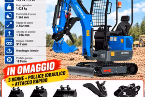 Miniescavatore Rippa R10 10 Quintali + 3 BENNE
