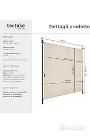 Tenda da sole tectake nuova con struttura